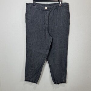 Foil Dark Gray Cropped Pants linen